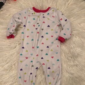 Carters Heart Footed Pajamas